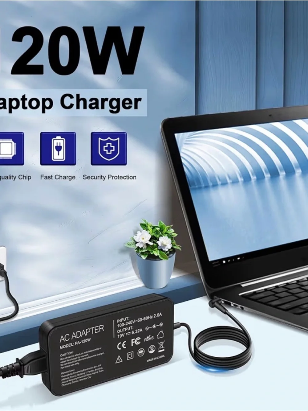 Universal Black AC Laptop Power Adapter Charger asus